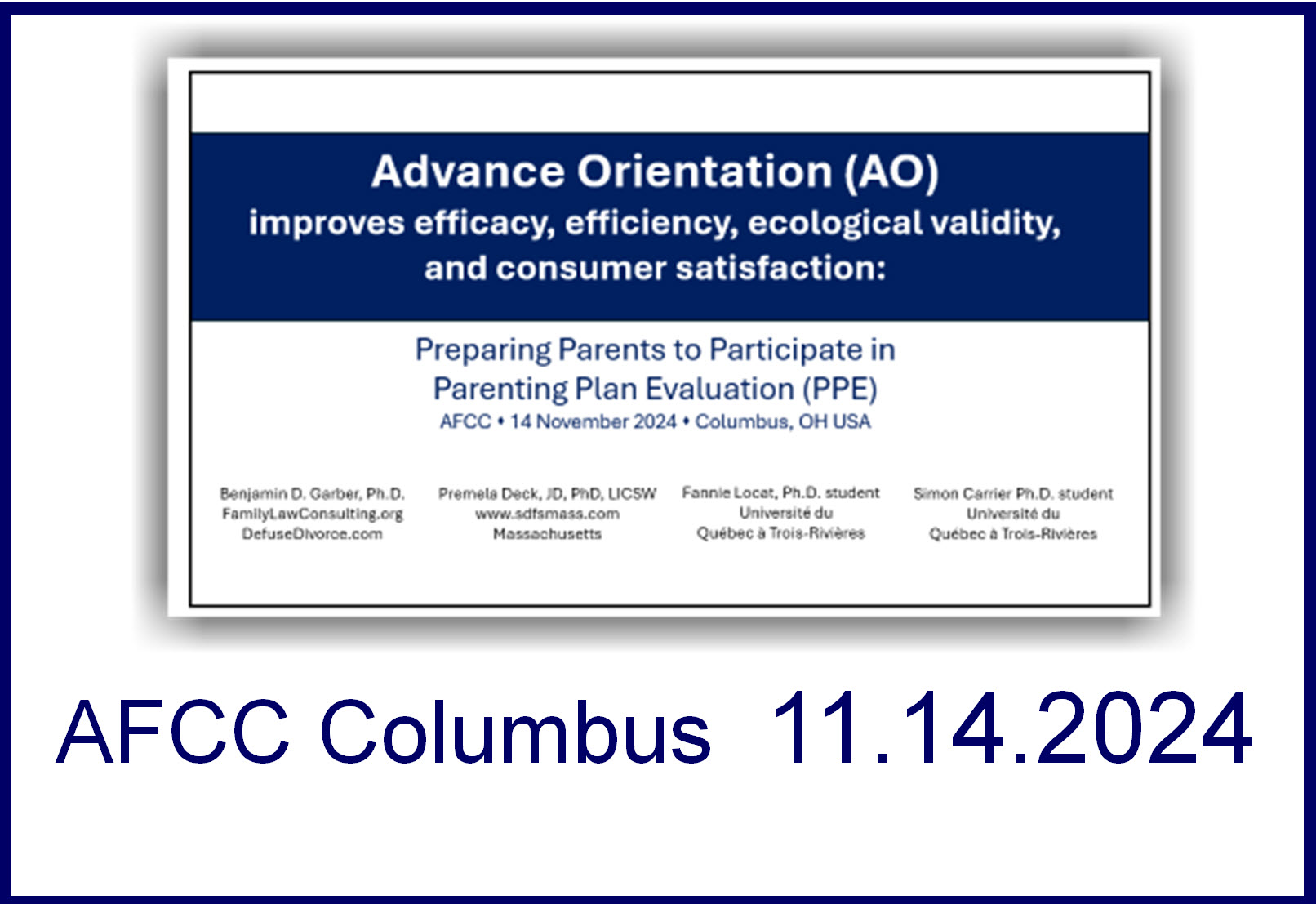 AFCC Ohio pre-conference
                                      institure 11-2024