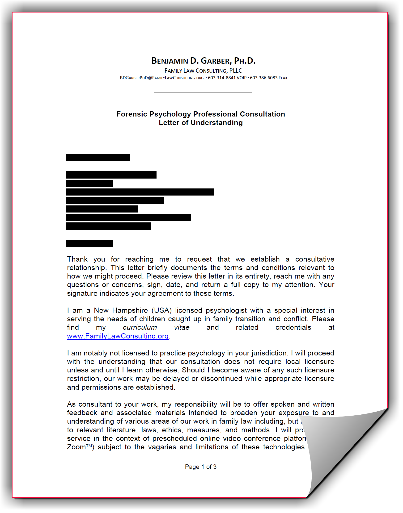 Peer consultation generic
                                          service agreement 2024